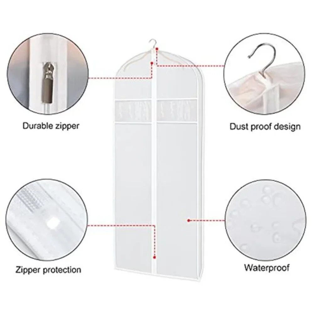 72 Inch Garment Bag Long Dress Cover Storage Wedding Gown Evening Dress Bag